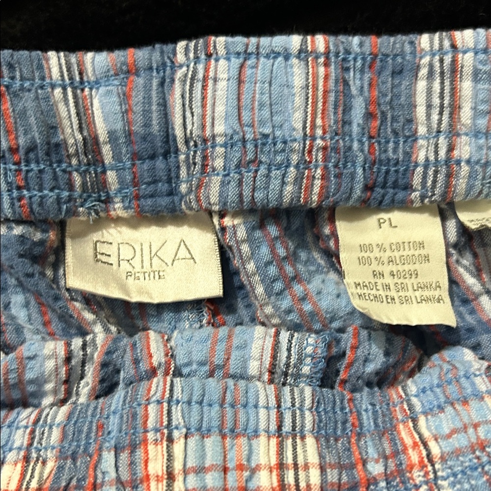 Erika Women's Blue and Red Plaid Bermudas